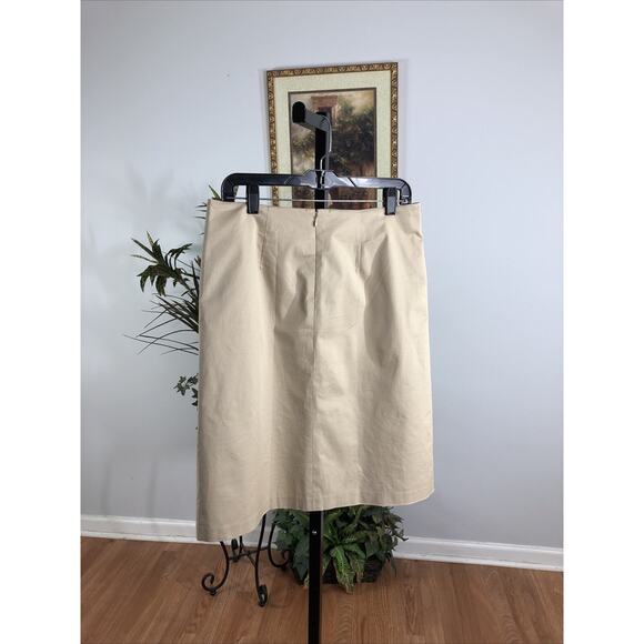 Banana Repub. Women Skirt Size 6 A Lined Knee Length Tan 2 Pockets Zipper Preppy - Picture 2 of 6